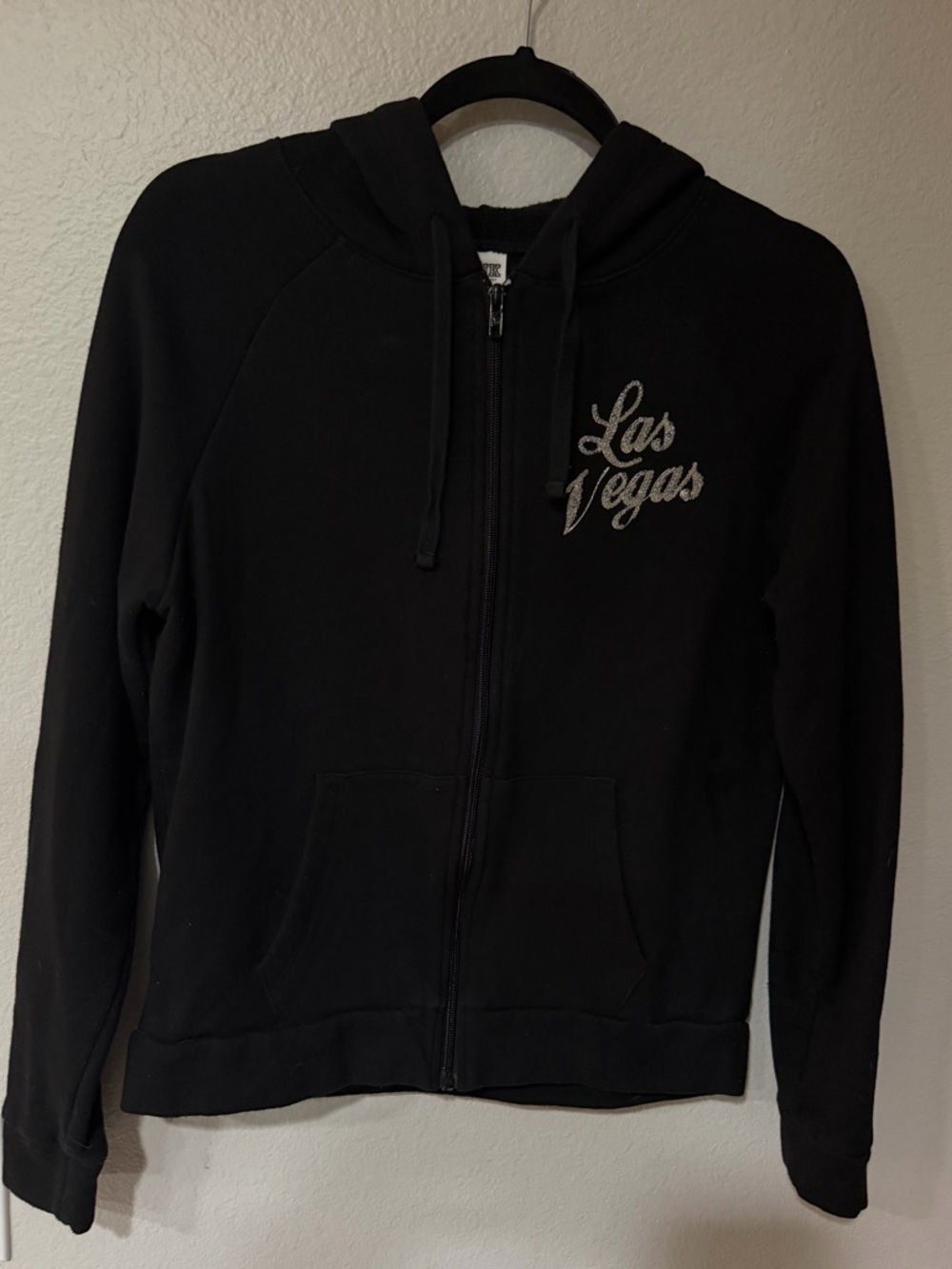 VS Victorias Secret PINK - Hoodie Sweater Sweatshirt - Las Vegas Black Sequin - Picture 2 of 3